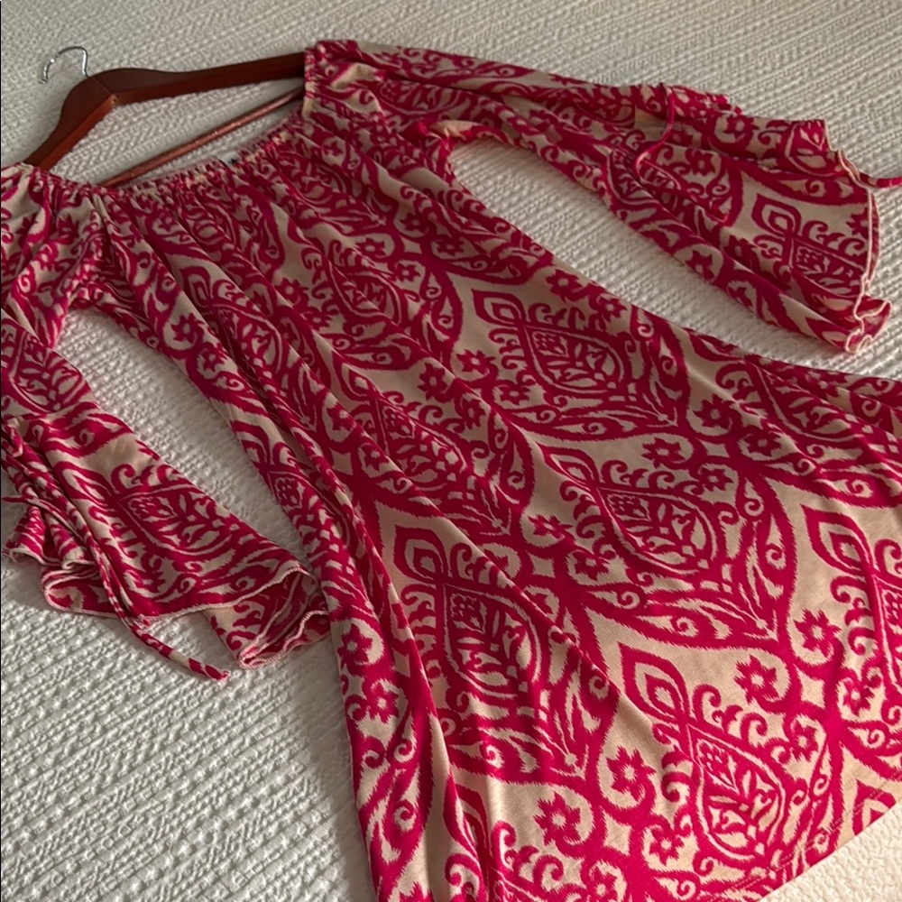 Pink Patterned Women's Dress